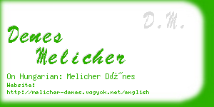 denes melicher business card